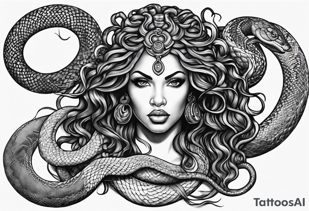African medusa snakes tattoo idea