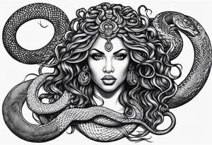 African medusa snakes tattoo idea