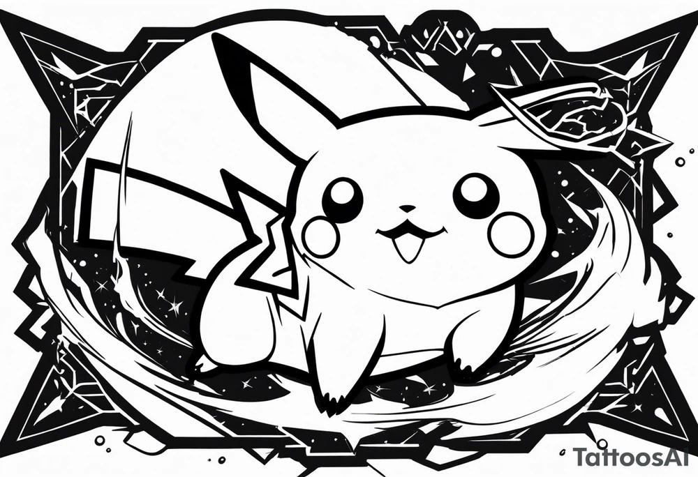 pikachu attack tattoo idea