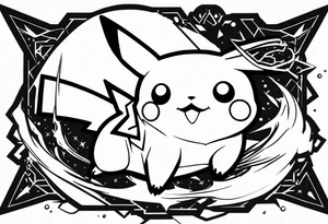 pikachu attack tattoo idea
