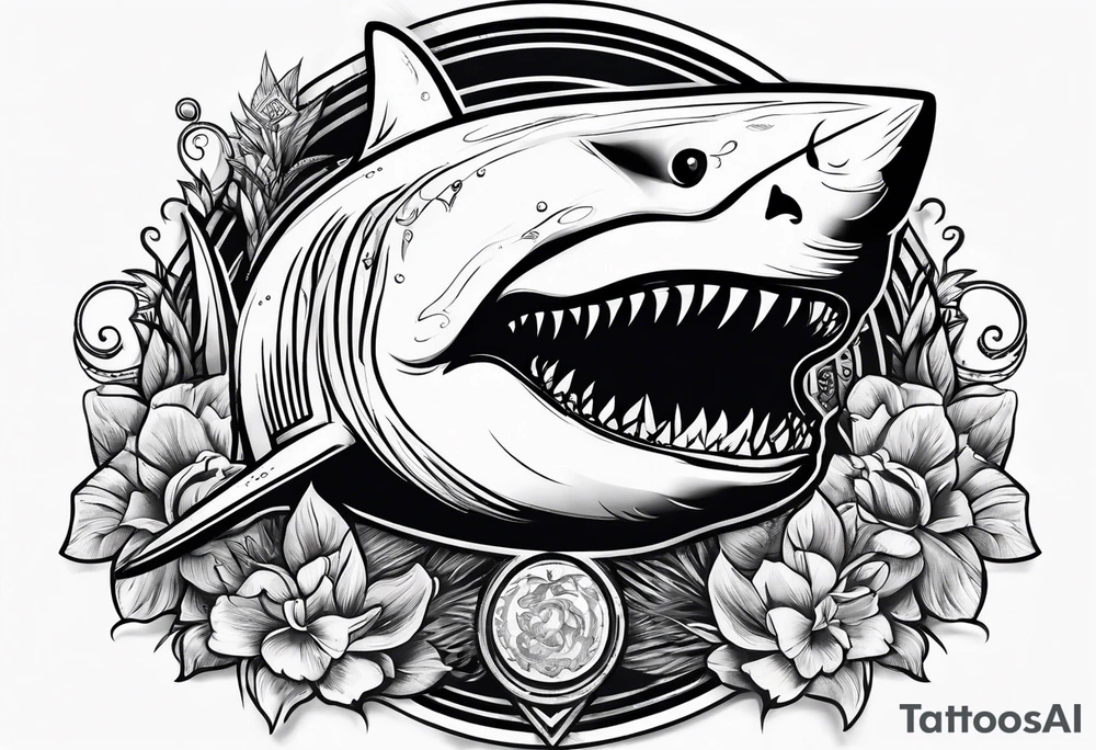 shark head tattoo idea
