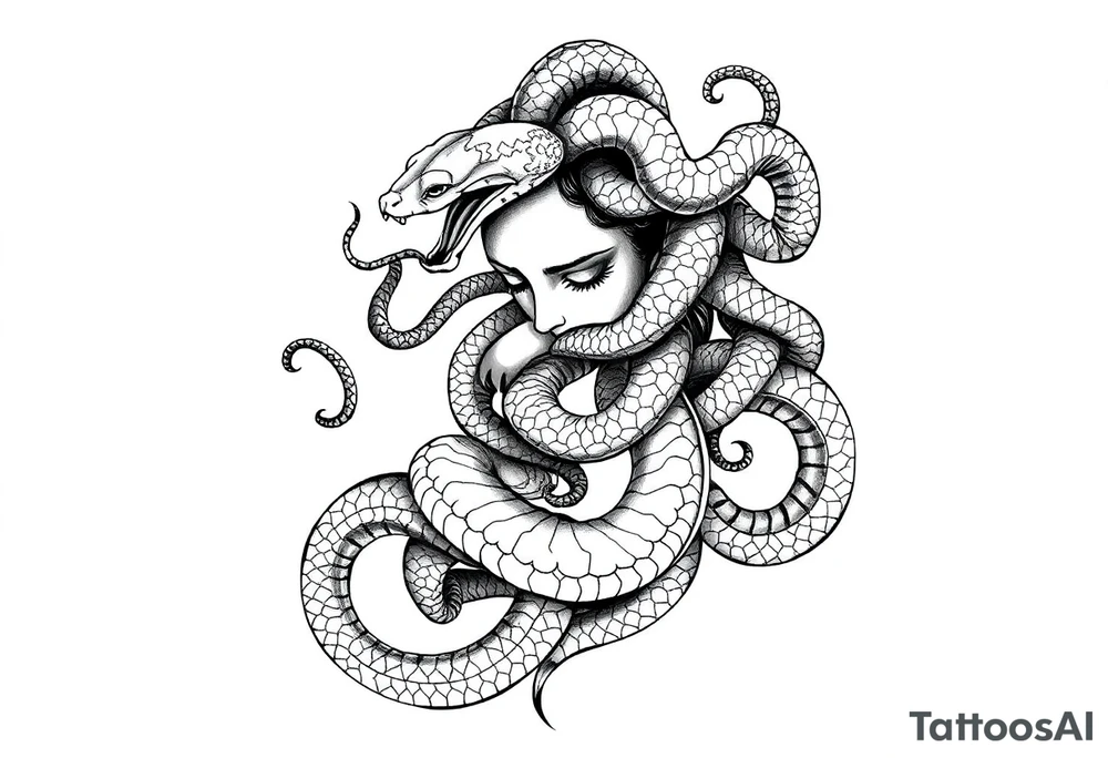 Medusa snakes tattoo idea
