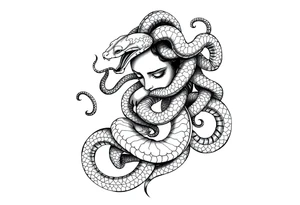 Medusa snakes tattoo idea
