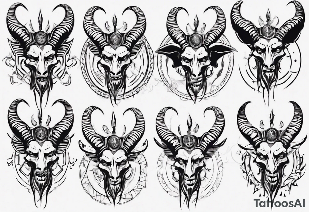 human like Baphomet Sitting tattoo idea