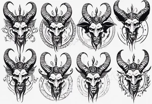 human like Baphomet Sitting tattoo idea