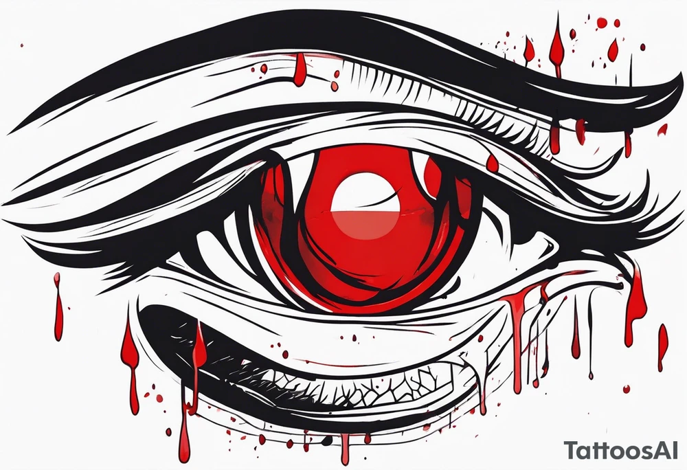 Bloody tears flow from Alucard's eye in Hellsing tattoo idea