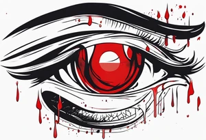 Bloody tears flow from Alucard's eye in Hellsing tattoo idea