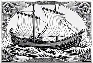 Valhalla viking boat dragon tattoo idea