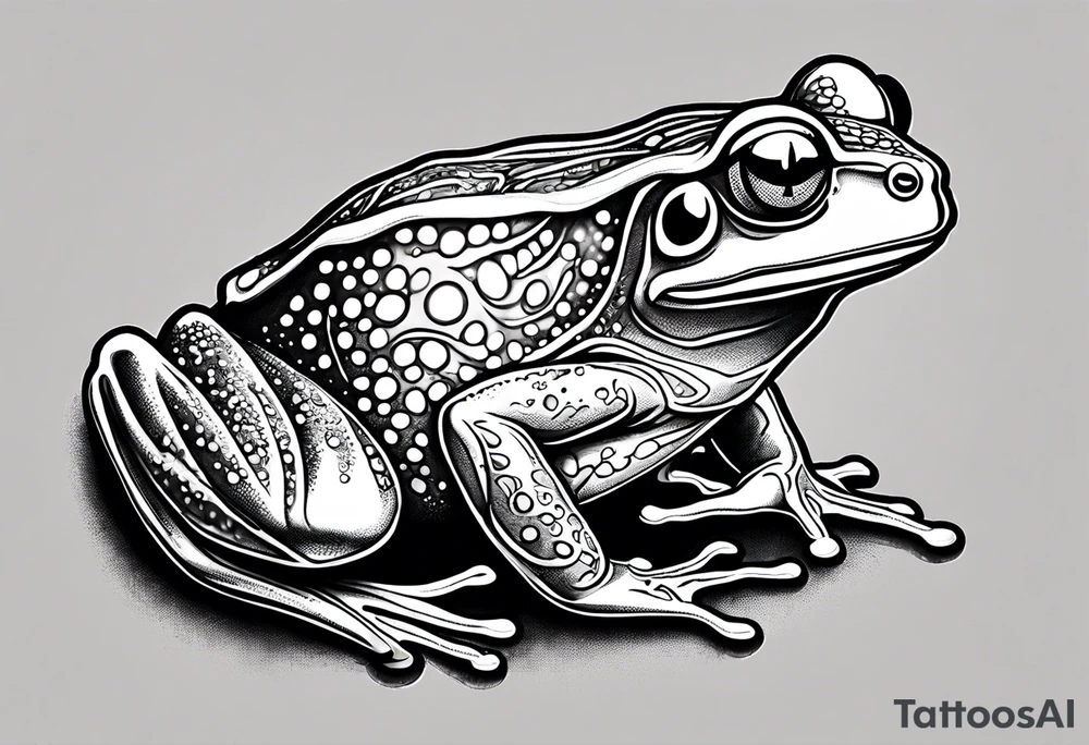 a psychedelic frog tattoo idea