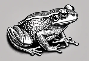 a psychedelic frog tattoo idea