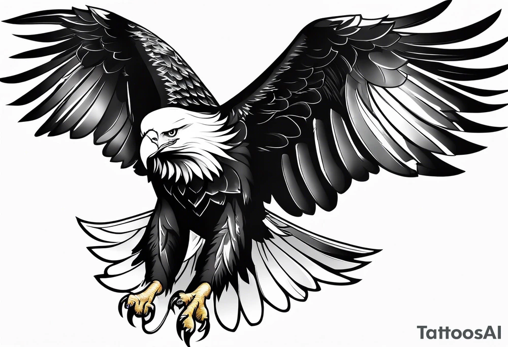 Majestic flying eagle tattoo idea