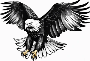Majestic flying eagle tattoo idea