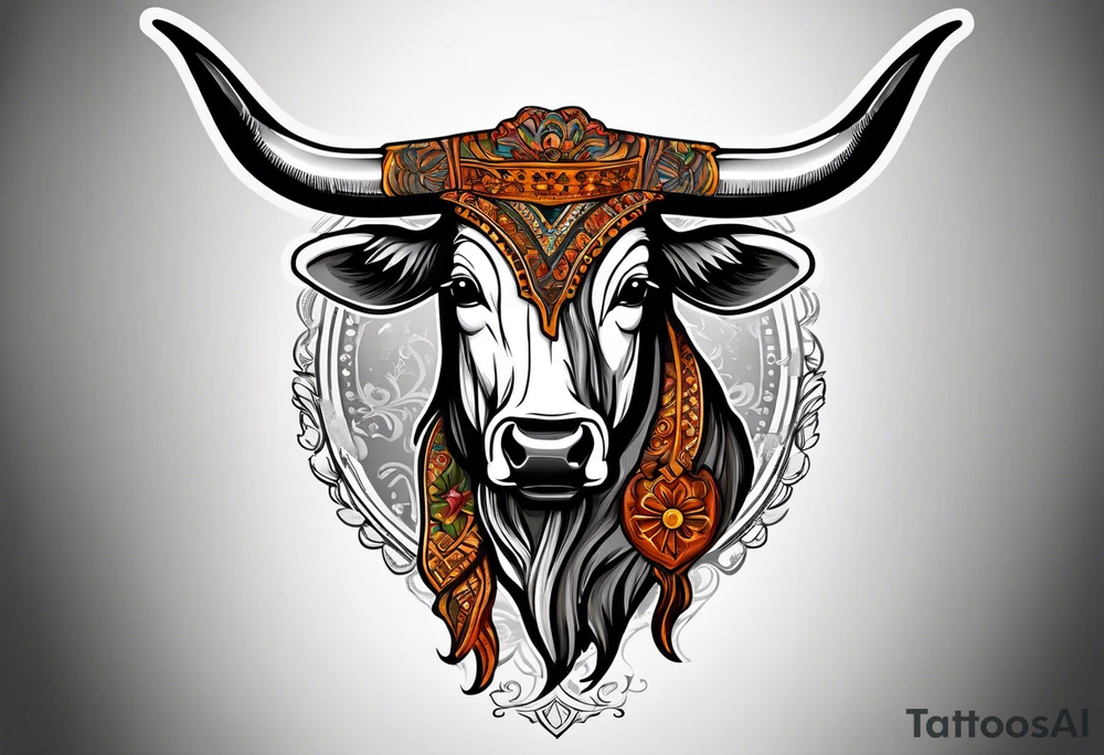 cybersigilism mad Longhorn with state of texas as the background
With “512” on top of the head tattoo idea