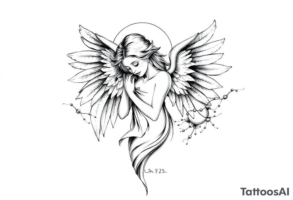 Angel in heaven memorial tattoo tattoo idea