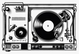 Recordplayer finline art minimalistic tattoo idea