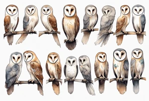 a barn owl with long legs wearing grey leggings tattoo idea