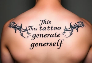 A recursive tattoo design with the text: 'This tattoo generates itself' tattoo idea