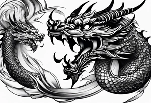 dragon mask fire tattoo idea