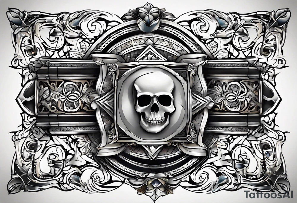 free masonry symbol , rectangle tattoo idea