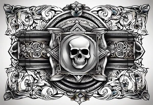 free masonry symbol , rectangle tattoo idea