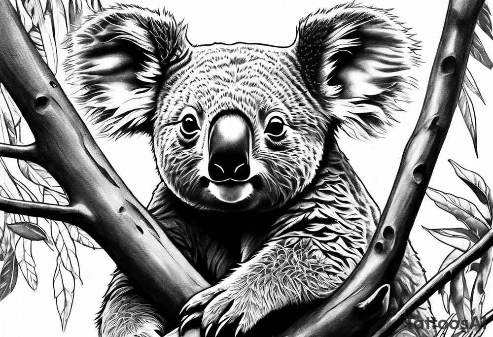 koala in a forest tattoo idea