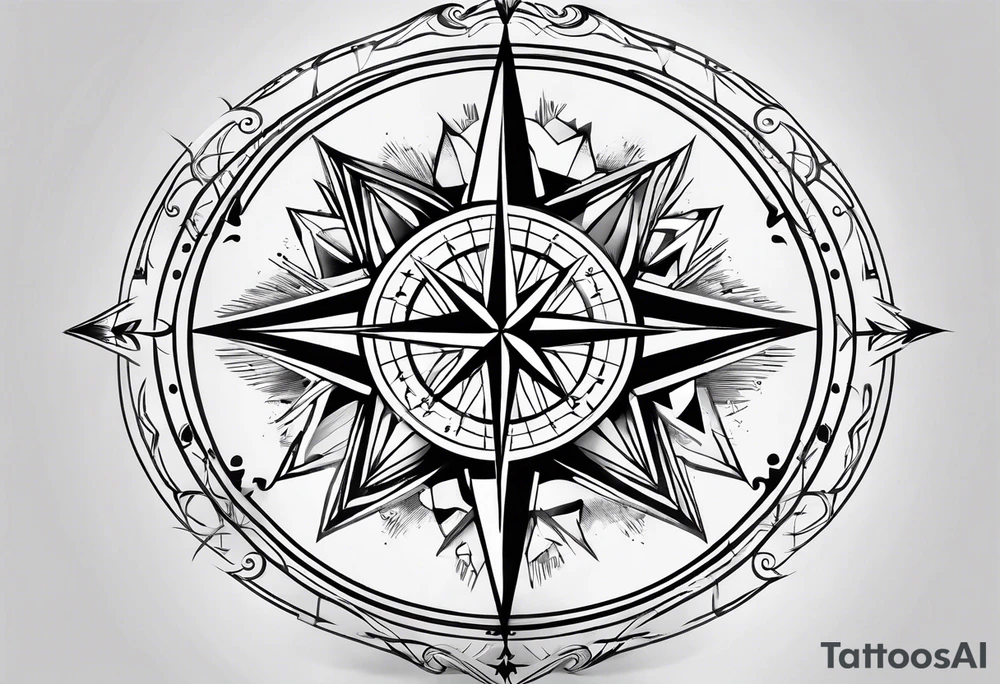 compass arrow tattoo idea