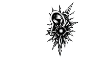 God related or ghetto chicano idea behind the ear vertical tattoo idea