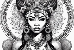 African goddess Japanese traditional style tattoo tattoo idea