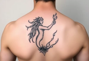 Aquarius the water bearer extinguishing flames tattoo idea