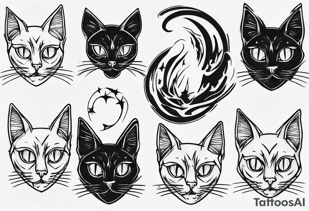 Black cat tattoo idea