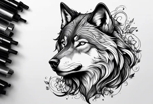 Wolf out of woman tattoo idea