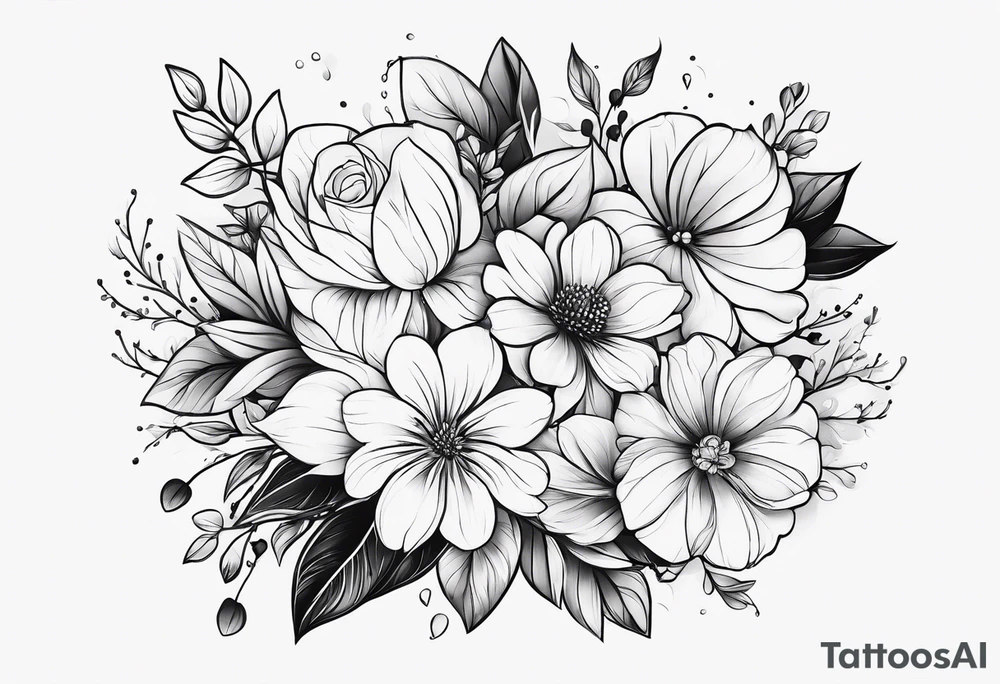 Minimalist flowers tattoo idea