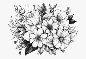 Minimalist flowers tattoo idea