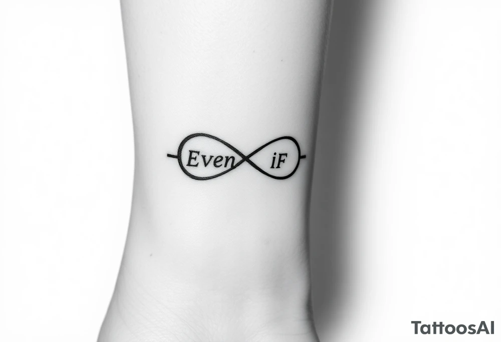 romantic infinity symbol with words "EVEN IF" tattoo idea romantic infinity symbol with words "EVEN IF" tattoo idea