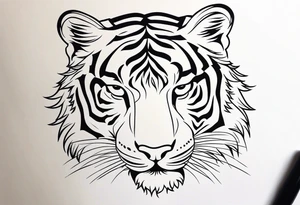 Memorial piece including a tiger on forearm. Very minimalist design. tattoo idea