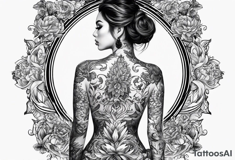 full body back tattoo rectangle tattoo idea