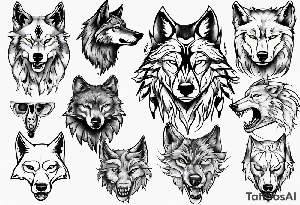 wolf tattoo idea
