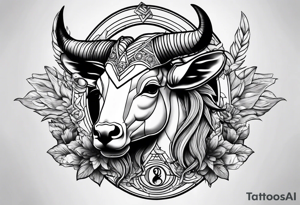 capricorn with sunglasses and shotgun tattoo idea