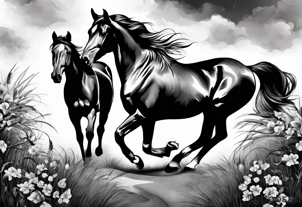 Horse and dog tattoo idea