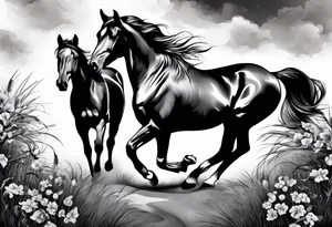 Horse and dog tattoo idea