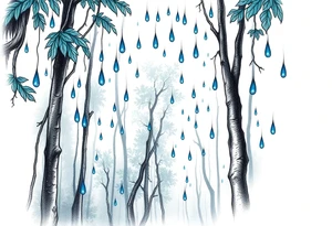 rain forest background
blue rain drops tattoo idea