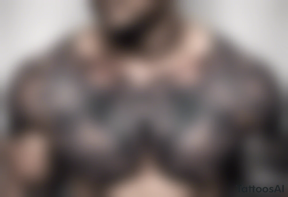 Anatomical chest and shoulder muscles tattoo idea