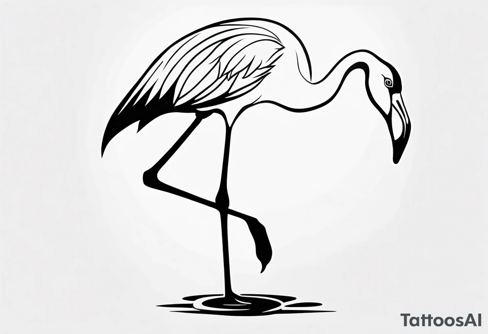 cute flamingo tattoo idea