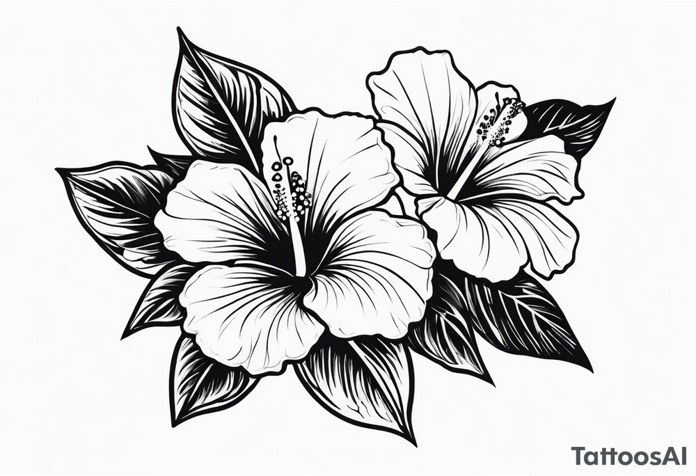 Hibiscus flowers tattoo idea