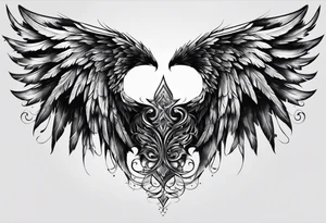 Dark half angel wing tattoo idea