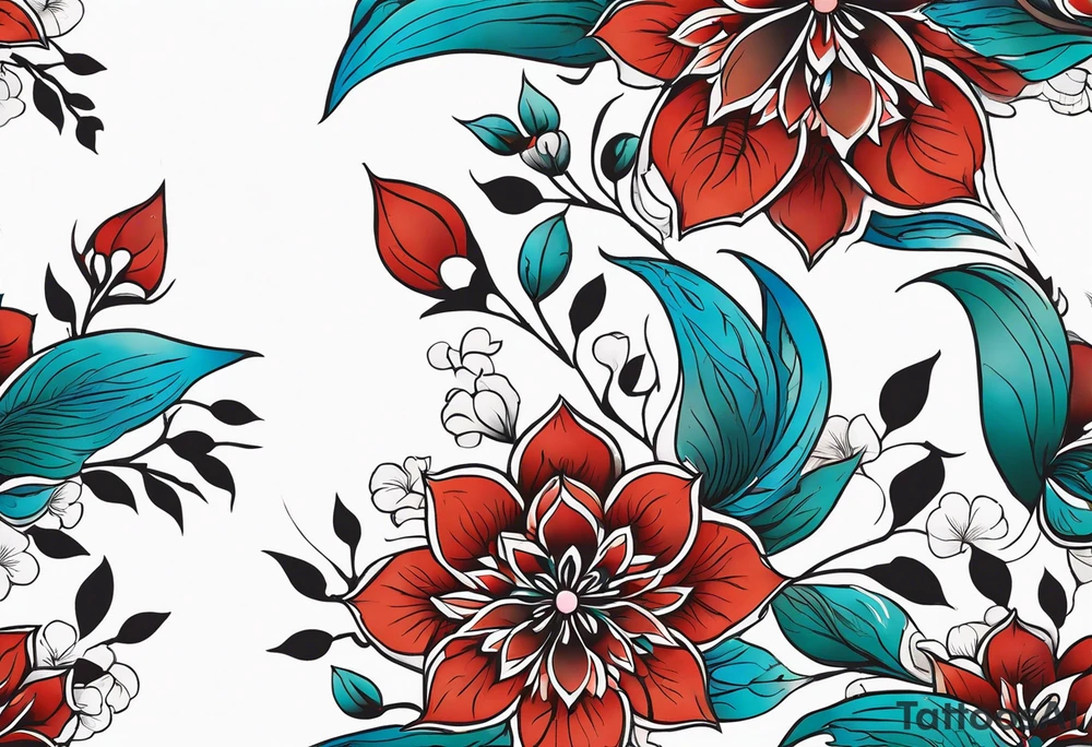 Ojibwe floral tattoo idea