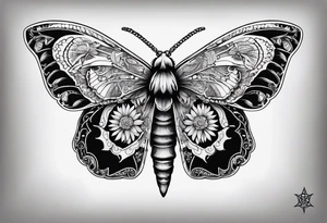 death moth with Wicca aesthetic tattoo idea