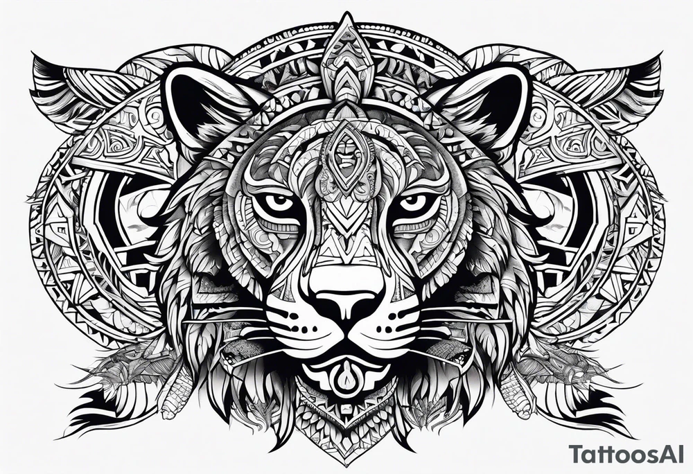 Aztec animal tattoo idea
