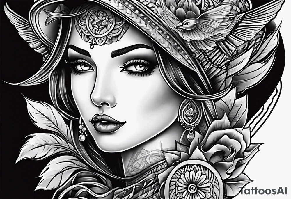 Banner traditional tattoo idea