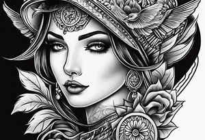 Banner traditional tattoo idea